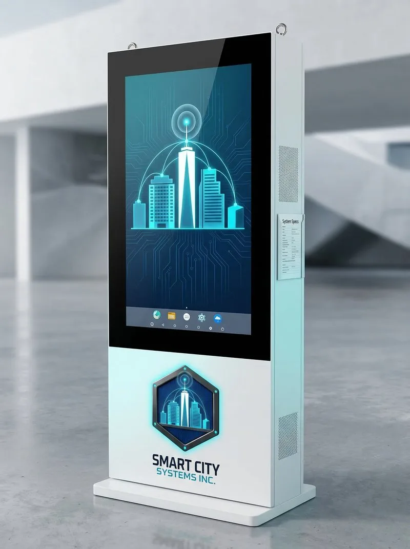 SCK-55 kiosk, city-branded wrap